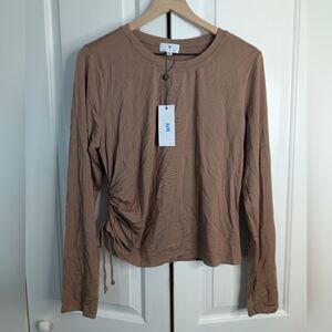 Socialite Brown Long Sleeve Blouse